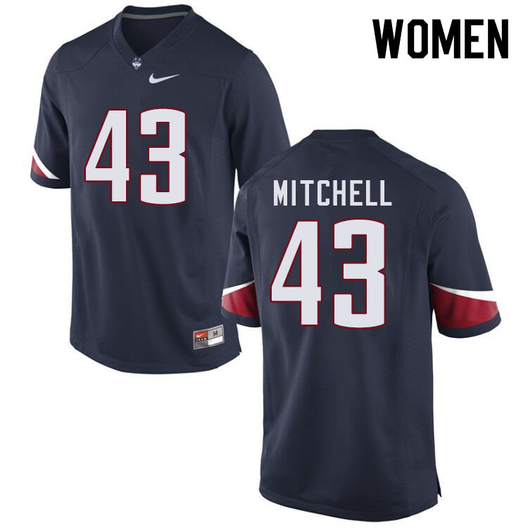 Women #43 Jackson Mitchell Uconn Huskies College Football Jerseys Sale-Navy - Click Image to Close